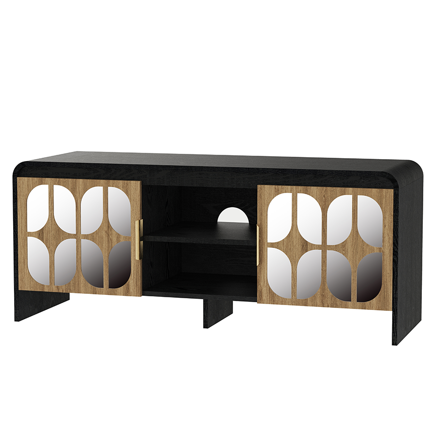 Lattice Mirrored TV Stand